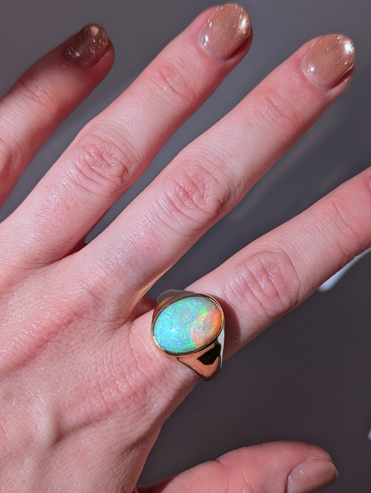 Chunky Crystal Opal Signet