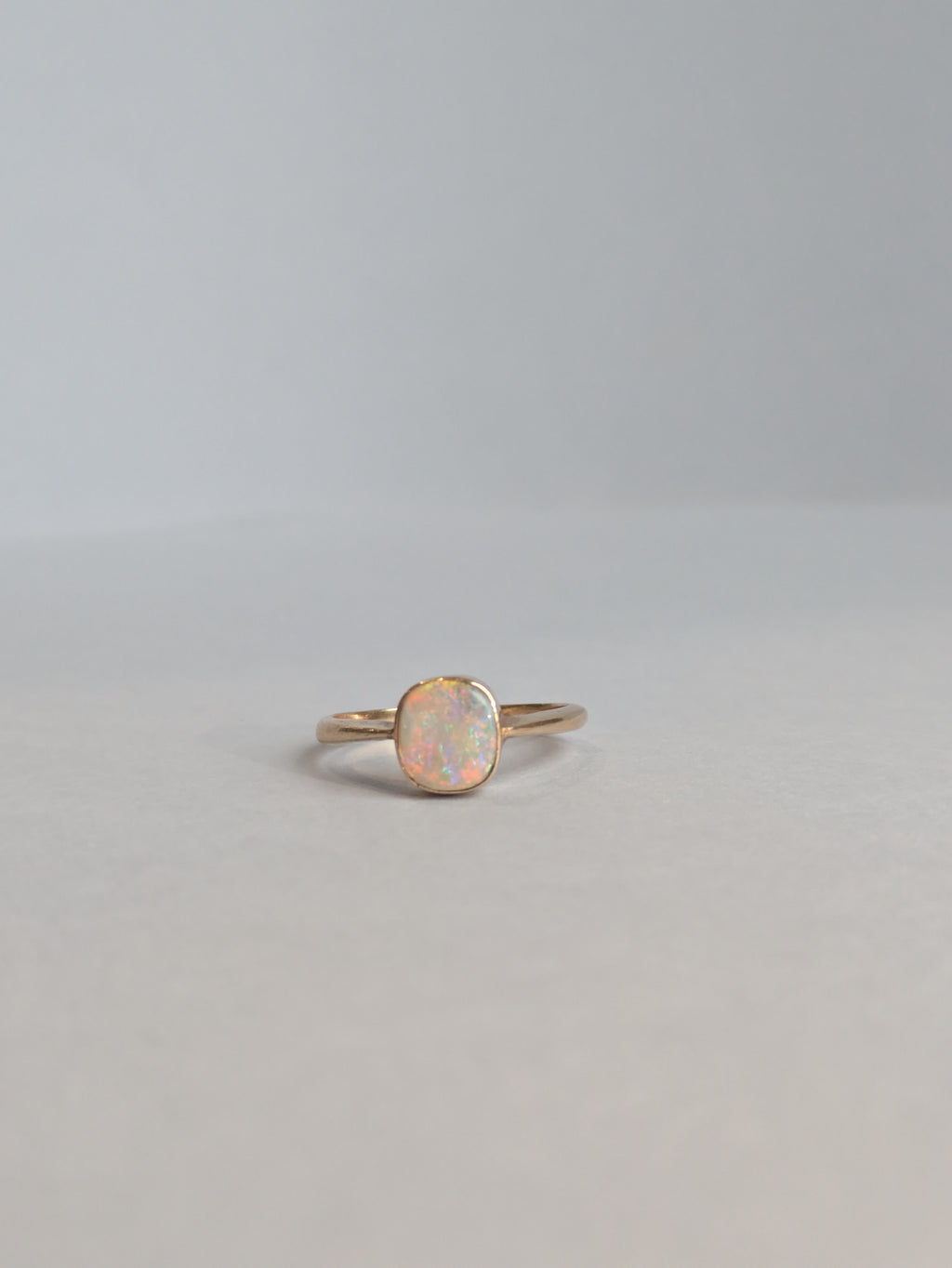Square Bezel Opal Ring