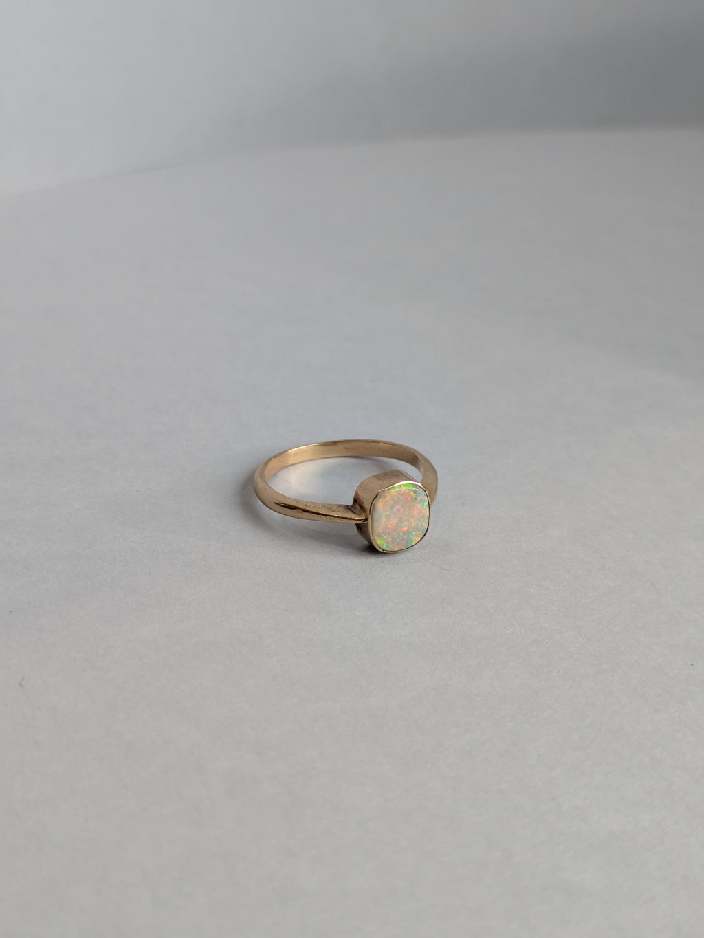 Square Bezel Opal Ring