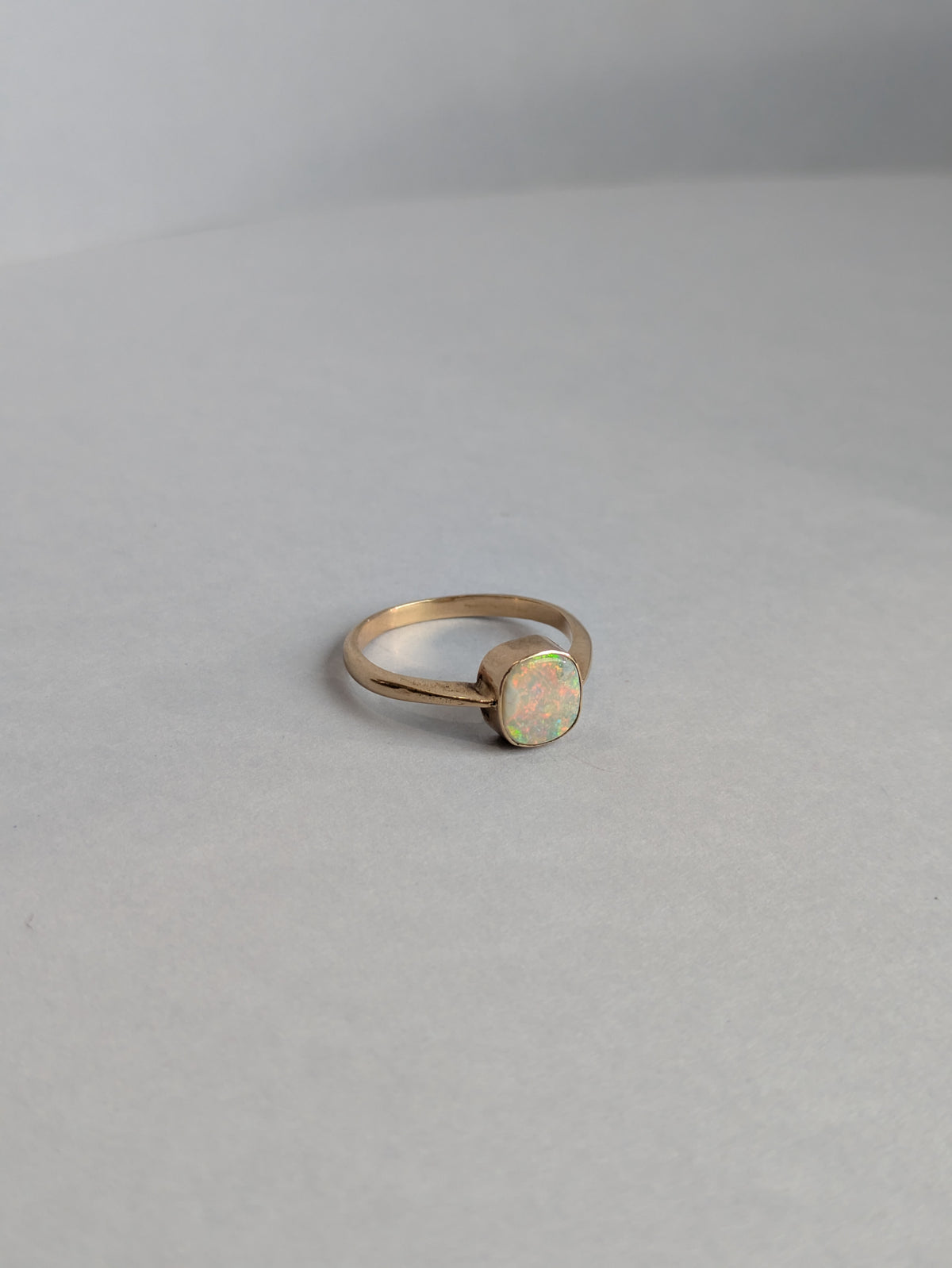 Square Bezel Opal Ring