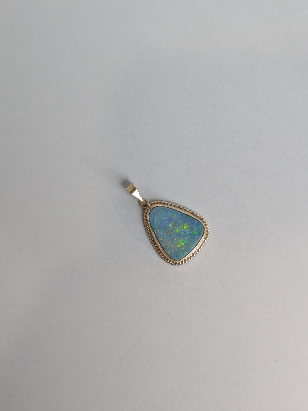 Black Opal Doublet Triangular Pendant