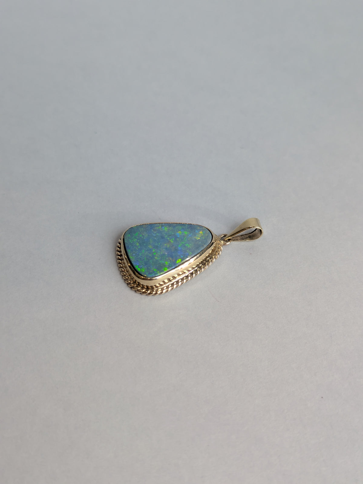 Black Opal Doublet Triangular Pendant