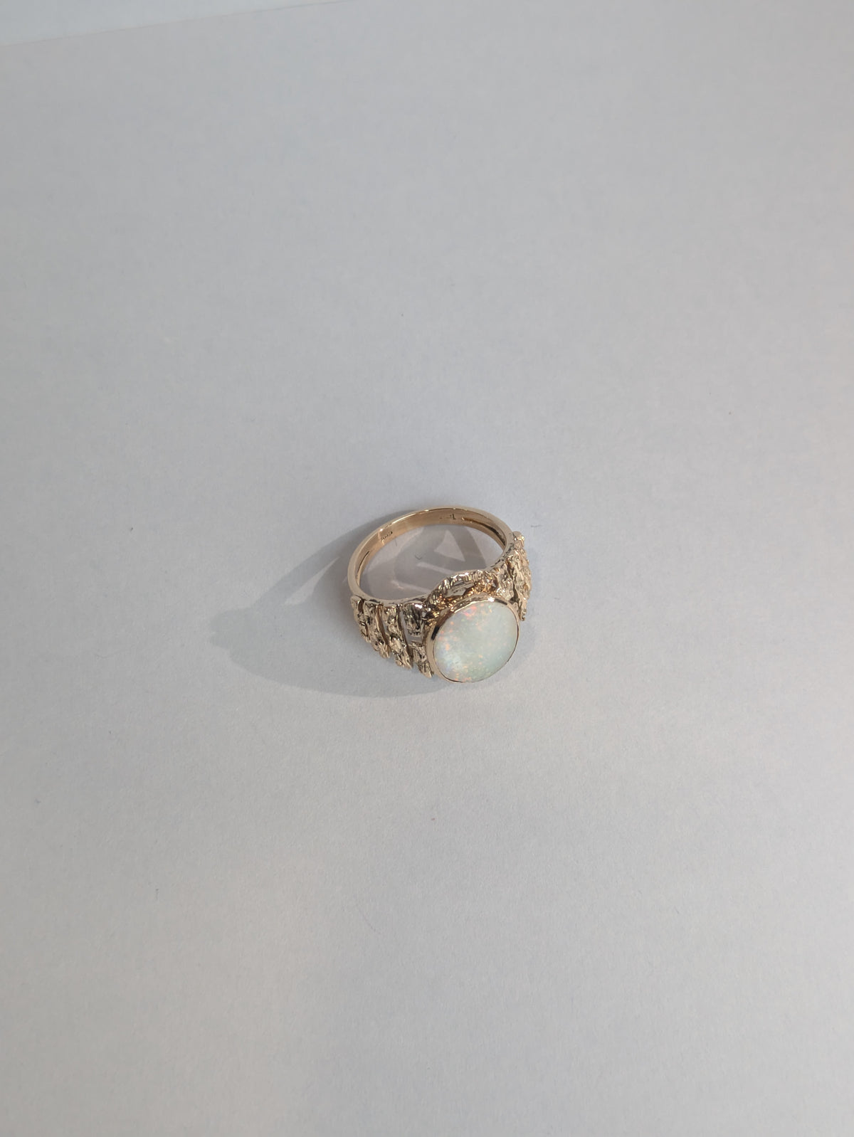 Wide Textured Opal Ring