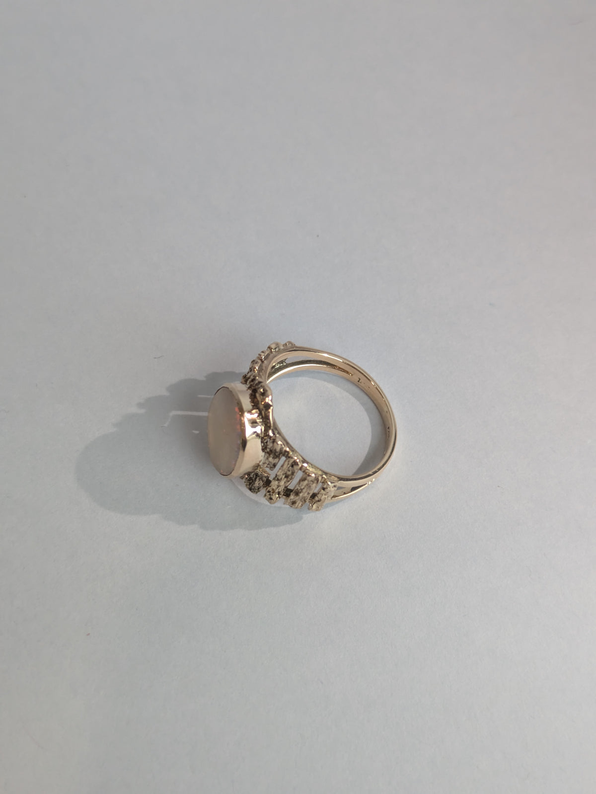 Wide Textured Opal Ring