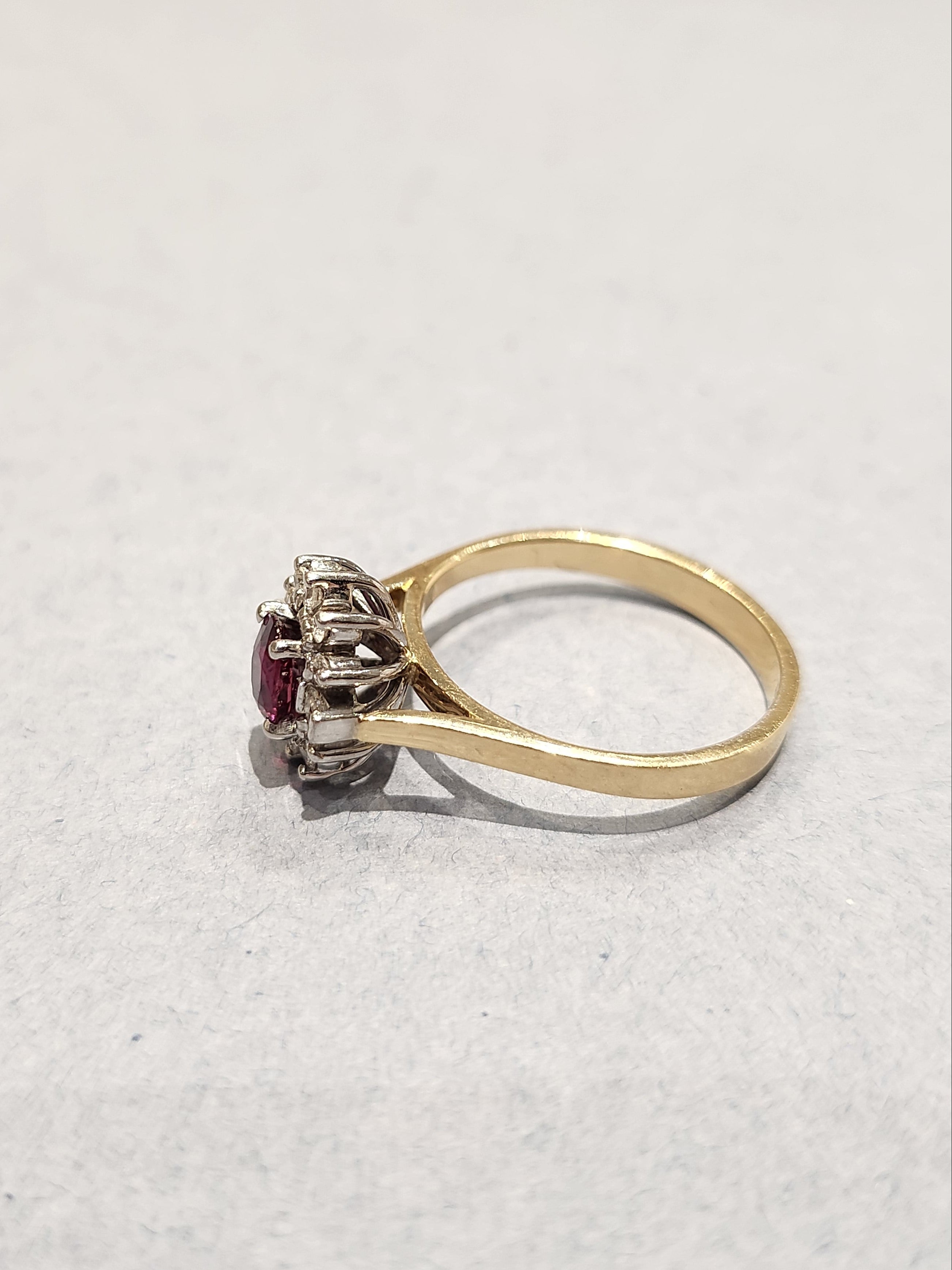 Antique style Halo Ring from side view
