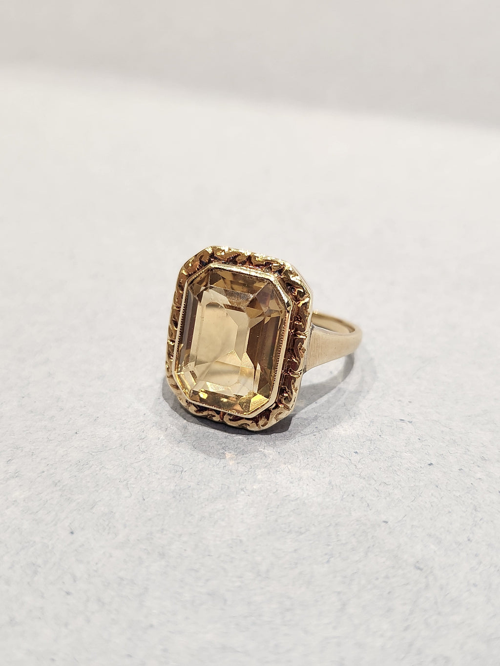 Gold and Citrine Cocktail Ring 