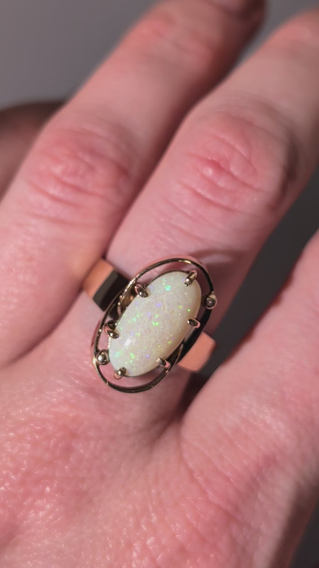 Long Oval Opal Ring